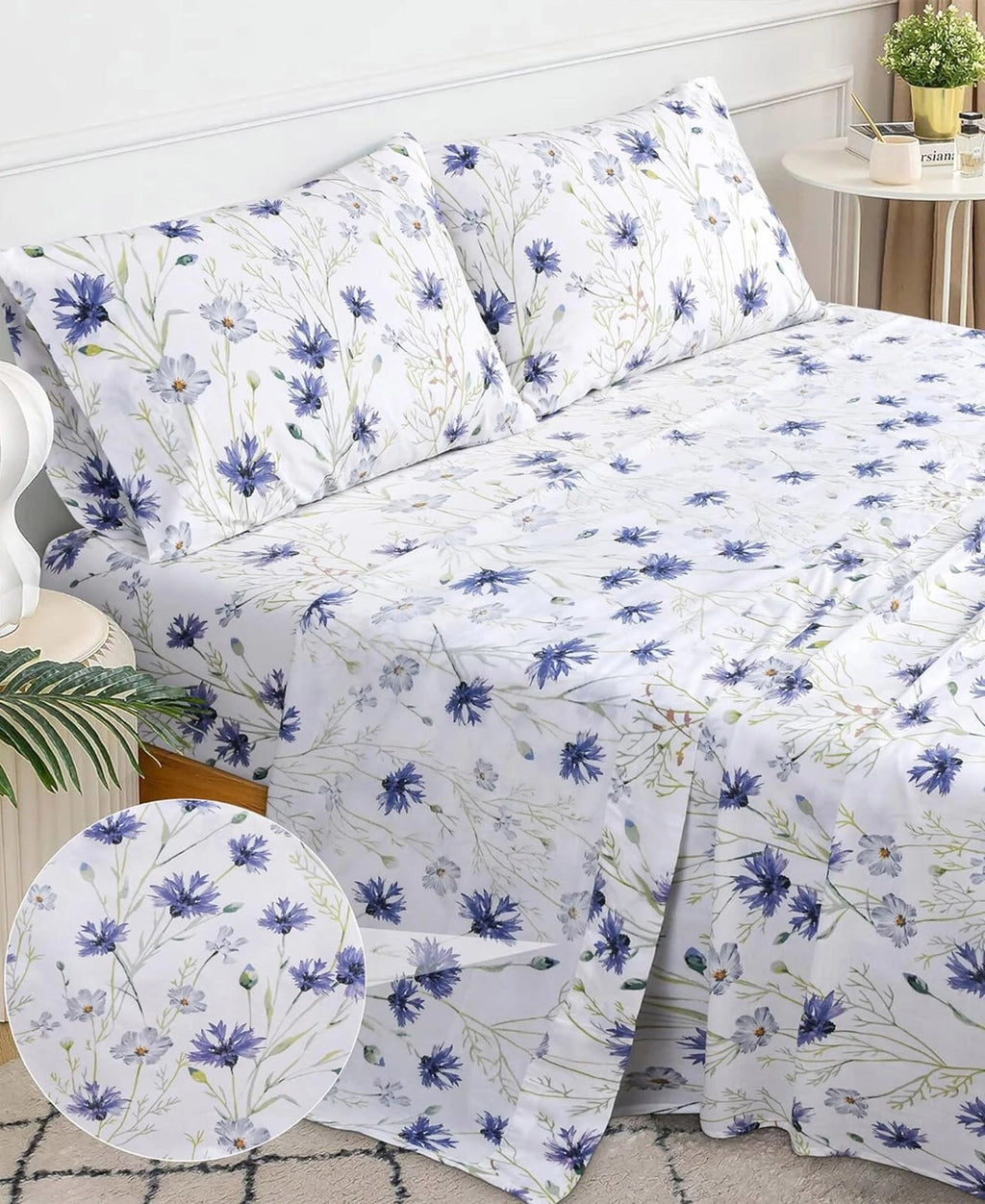 Cotton Sheet Set Full Queen King Size Fitted Flat Sheets 200 Thread Count Luxury