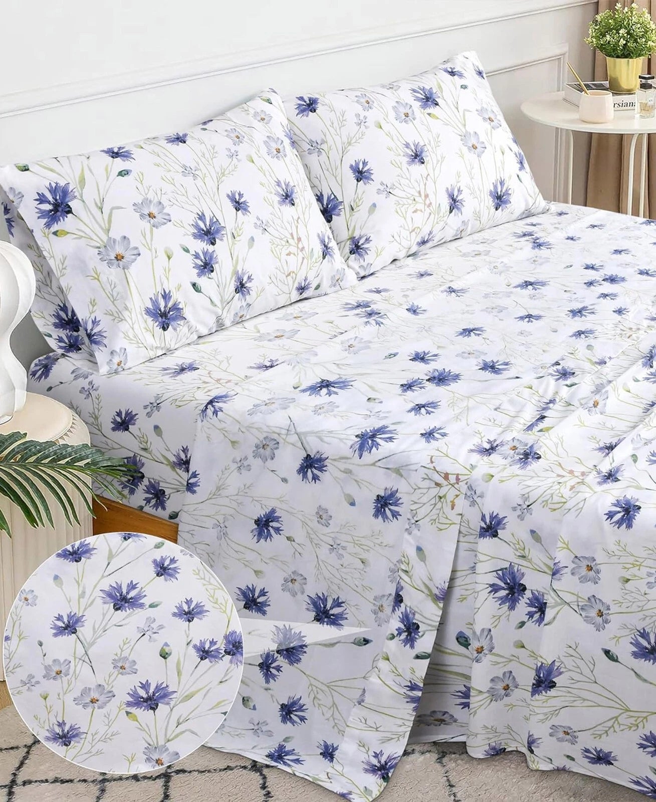 Cotton Sheet Set Full Queen King Size Fitted Flat Sheets 200 Thread Count Luxury