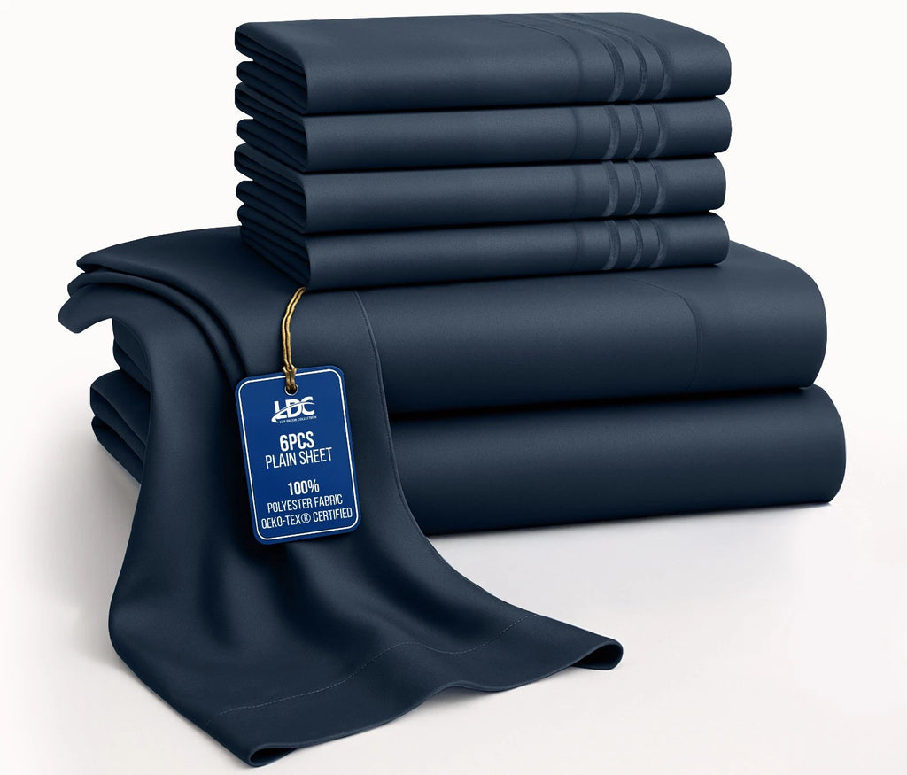 1800 Series 6 Piece Bed Sheet Set Soft Deep Pocket Twin King Queen Full Sheets