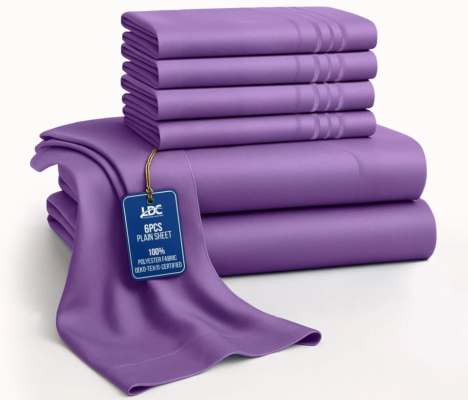 1800 Series 6 Piece Bed Sheet Set Soft Deep Pocket Twin King Queen Full Sheets