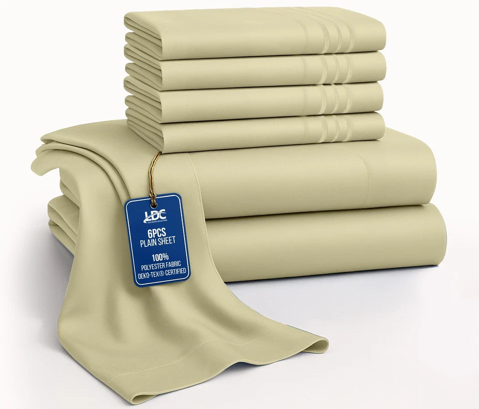 1800 Series 6 Piece Bed Sheet Set Soft Deep Pocket Twin King Queen Full Sheets