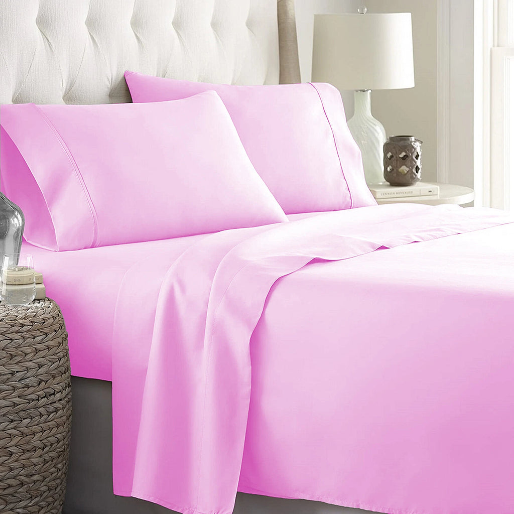 Premium Bedding Linen 1000 TC Egyptian Cotton Pink Solid Select Item